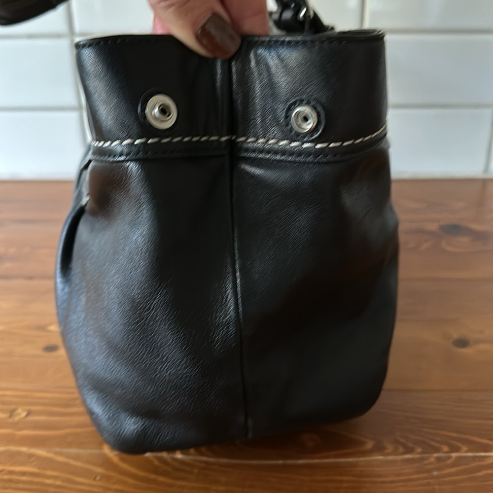 Coach Soho Black Pleated Leather Satchel - Picture 14 of 16